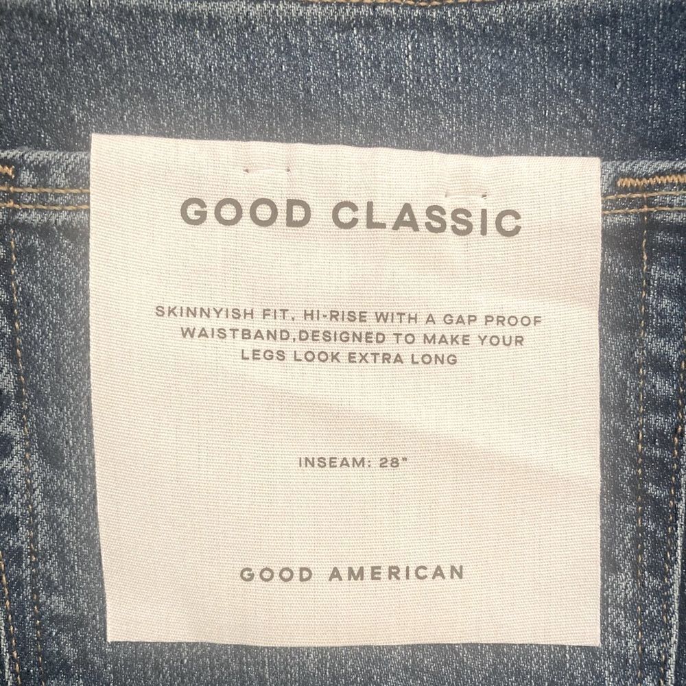 NWT Good American Good Classic Jean w/ Raw Hem Size 15 (34.5”) - Picture 9 of 11